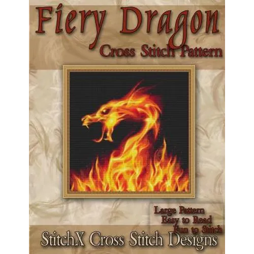 Fiery Dragon Cross Stitch Pattern