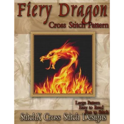 Fiery Dragon Cross Stitch Pattern