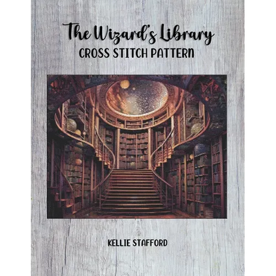 The Wizard's Library Cross Stitch Pattern