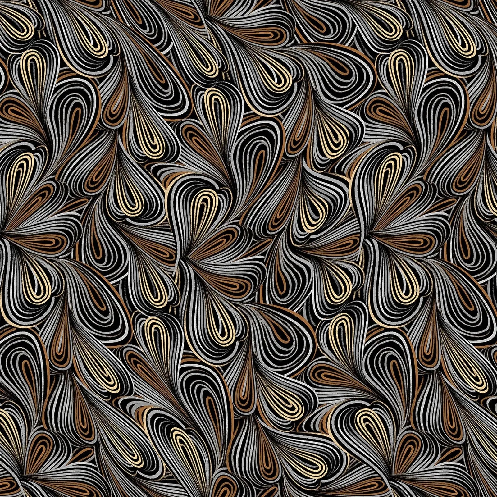 Brown Multi Color Flow Cotton Wideback Fabric per yard - Prismatic Fiber Arts