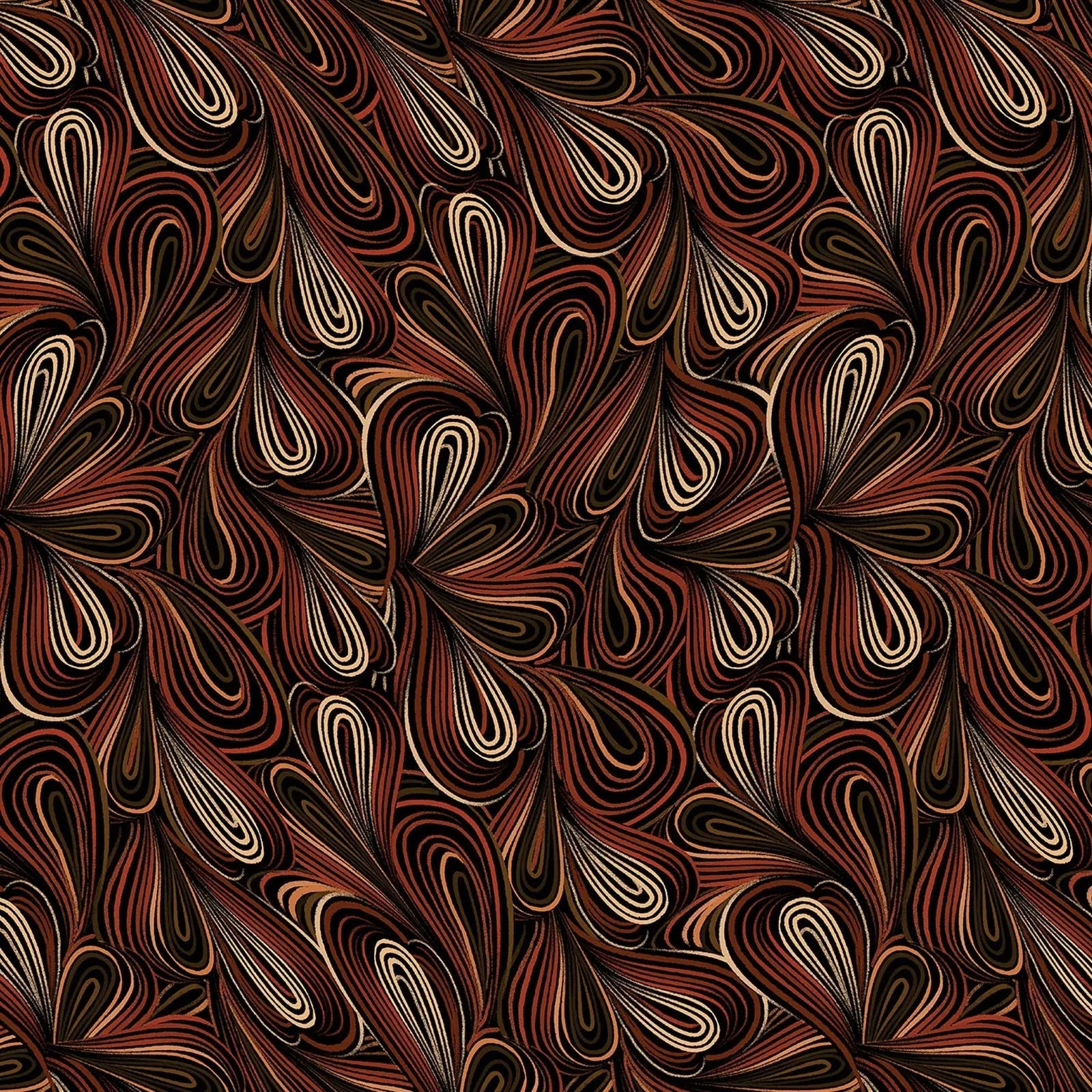 Brown Color Flow Cotton Wideback Fabric Per Yard - Prismatic Fiber Arts