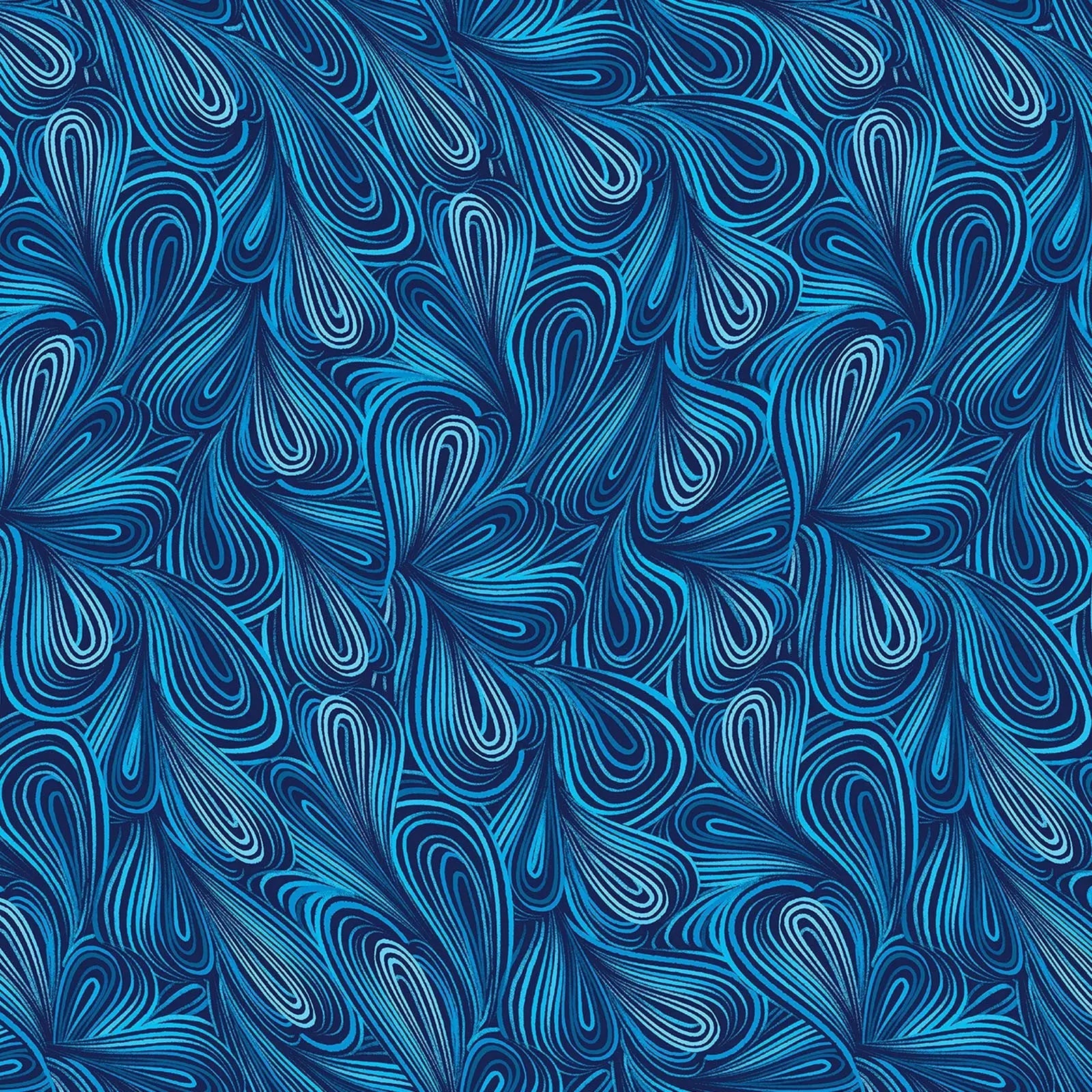 Blue Turquoise Color Flow Cotton Wideback Fabric Per Yard - Prismatic Fiber Arts