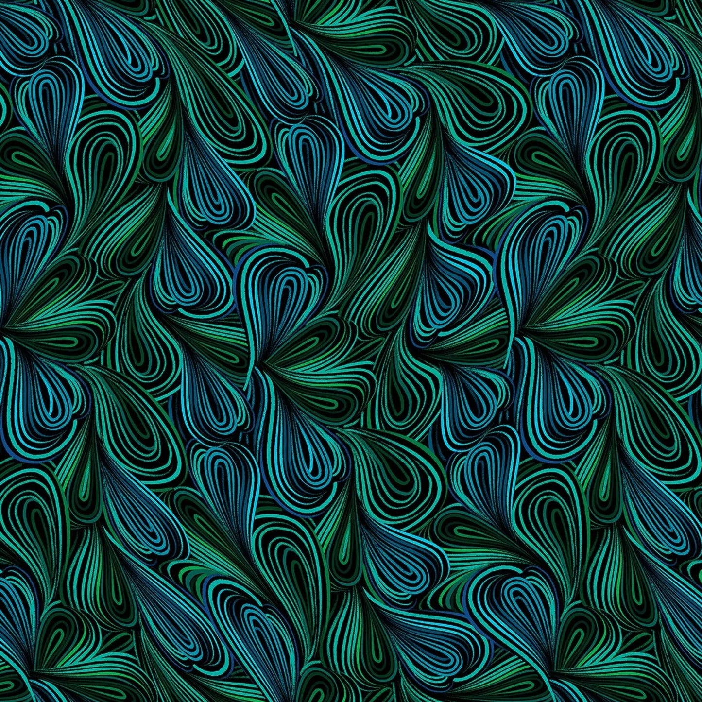 Green Multi Color Flow Cotton Wideback Fabric Per Yard - Prismatic Fiber Arts