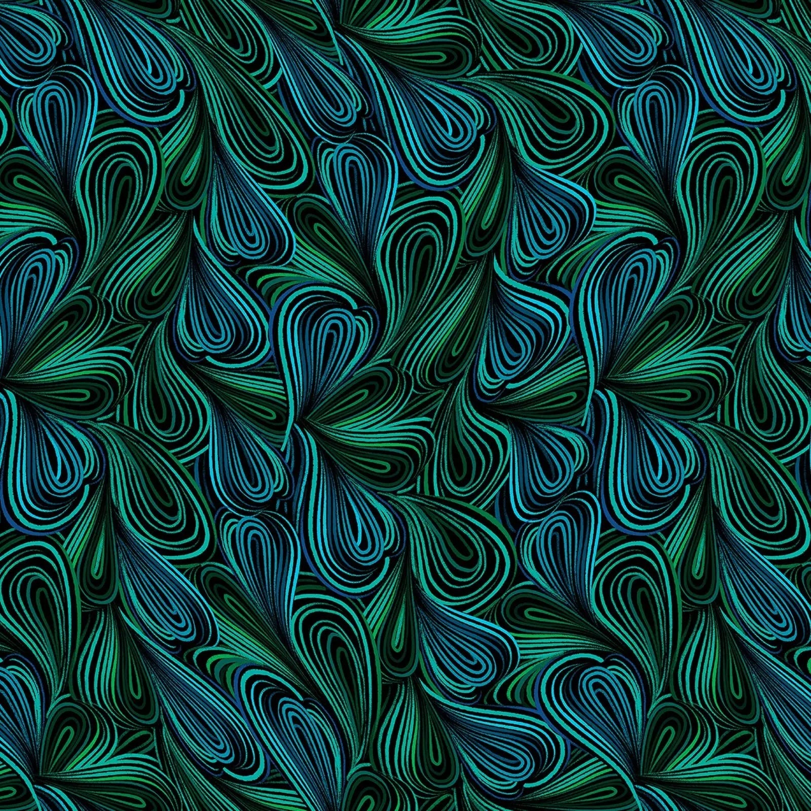 Green Multi Color Flow Cotton Wideback Fabric Per Yard - Prismatic Fiber Arts