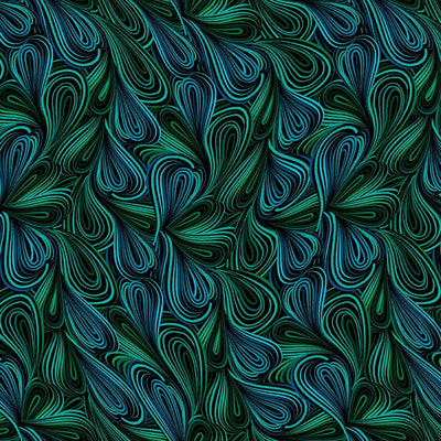 Green Multi Color Flow Cotton Wideback Fabric Per Yard - Prismatic Fiber Arts