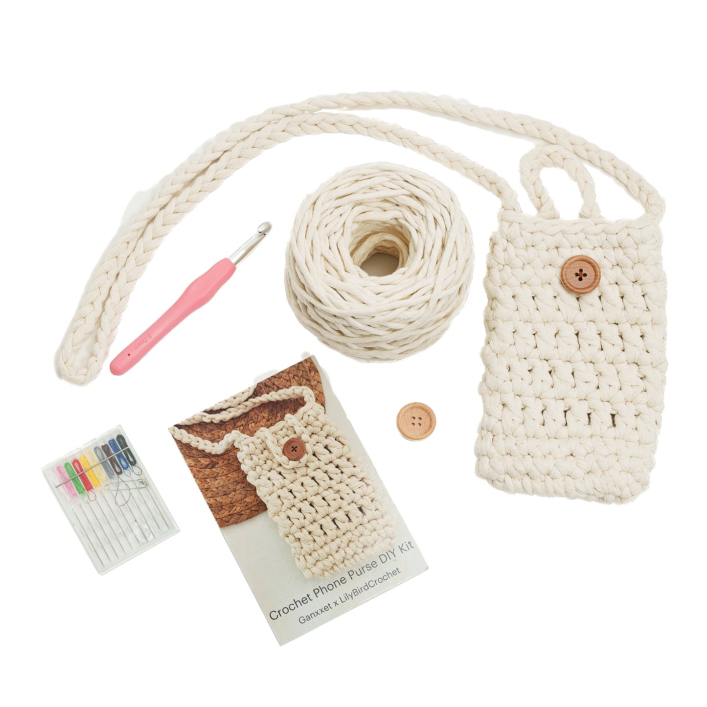 Crochet Phone Purse DIY Kit by Ganxxet x LilyBirdCrochet - Prismatic Fiber Arts