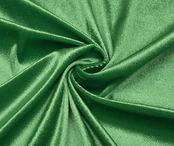 FabricLA Stretch Velvet Fabric by the Yard – Kelly Green | 90% Polyester 10% Spandex | 280gsm | 58/60” Wide - Prismatic Fiber Arts