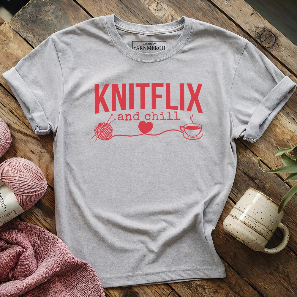 Knitflix And Chill T-shirt - Prismatic Fiber Arts