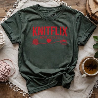 Knitflix And Chill T-shirt - Prismatic Fiber Arts