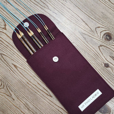 Blue Silk | Sampler Set | Adjustable Knitting Needles | 4 Sizes | US6, US8, US13, US17 | w/custom case - Prismatic Fiber Arts