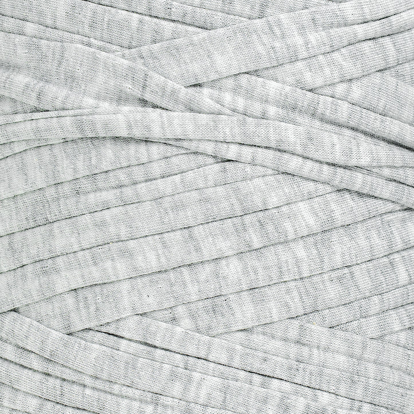 Recycled T-Shirt Fabric Yarn - Light Gray Color - Prismatic Fiber Arts