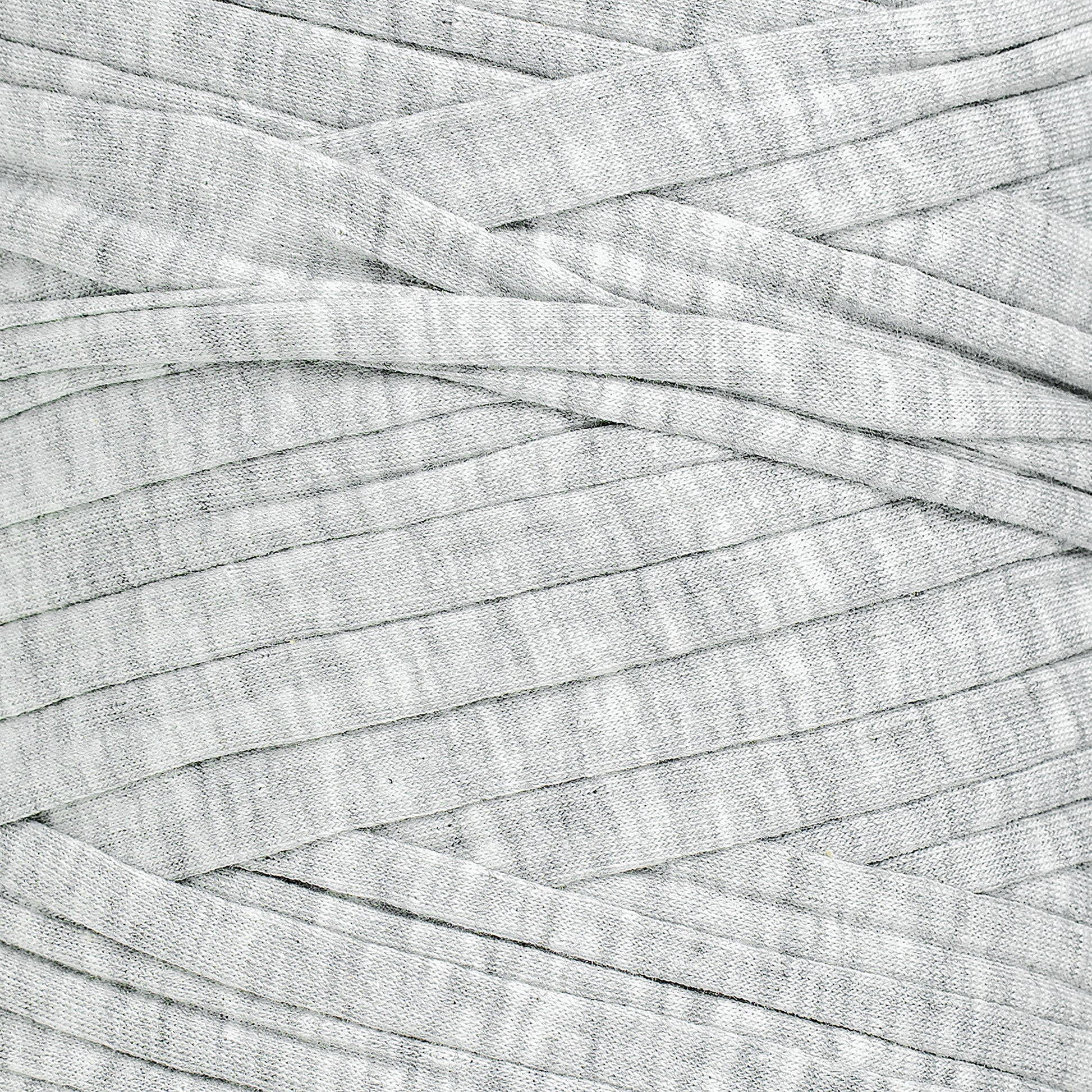 Recycled T-Shirt Fabric Yarn - Light Gray Color - Prismatic Fiber Arts