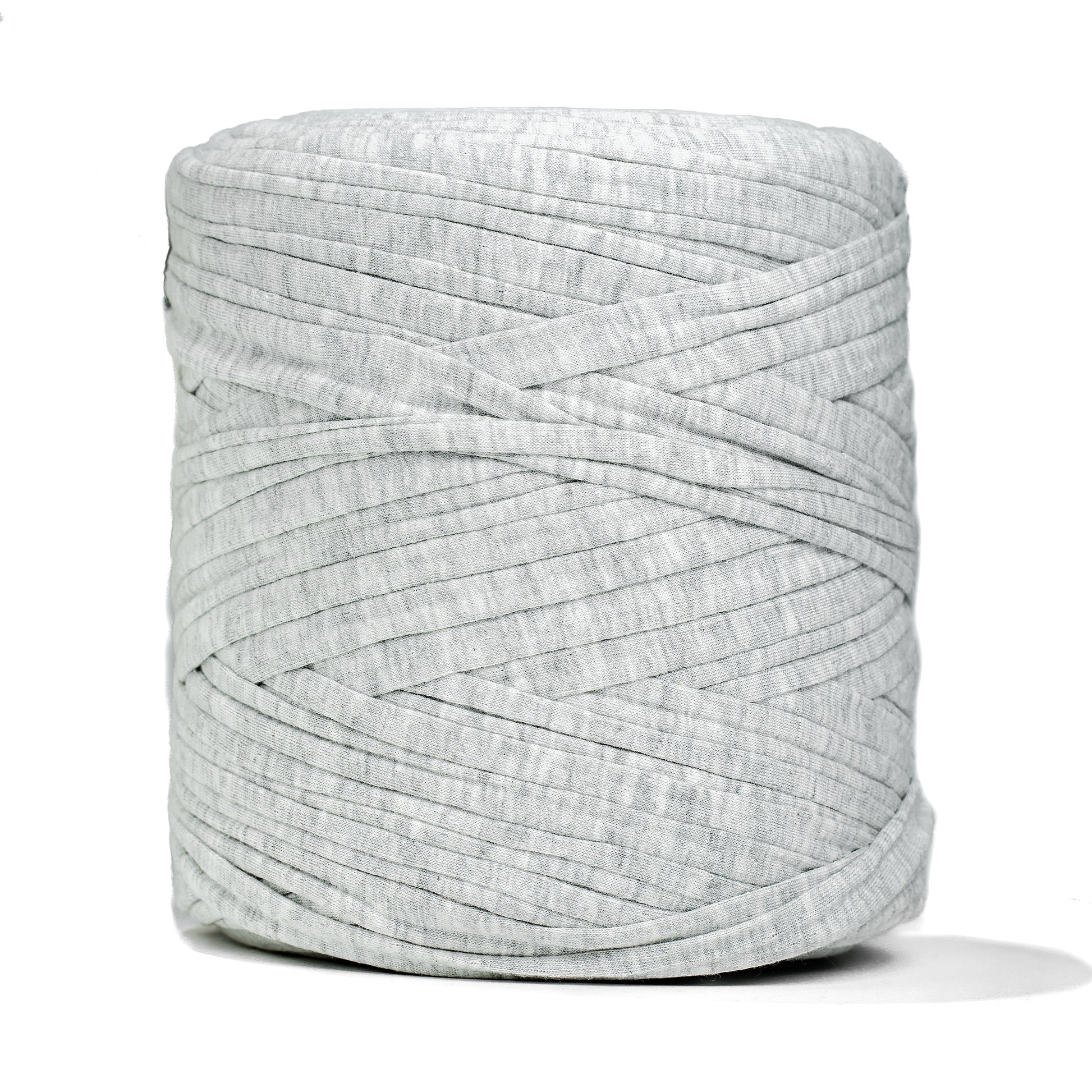 Recycled T-Shirt Fabric Yarn - Light Gray Color - Prismatic Fiber Arts