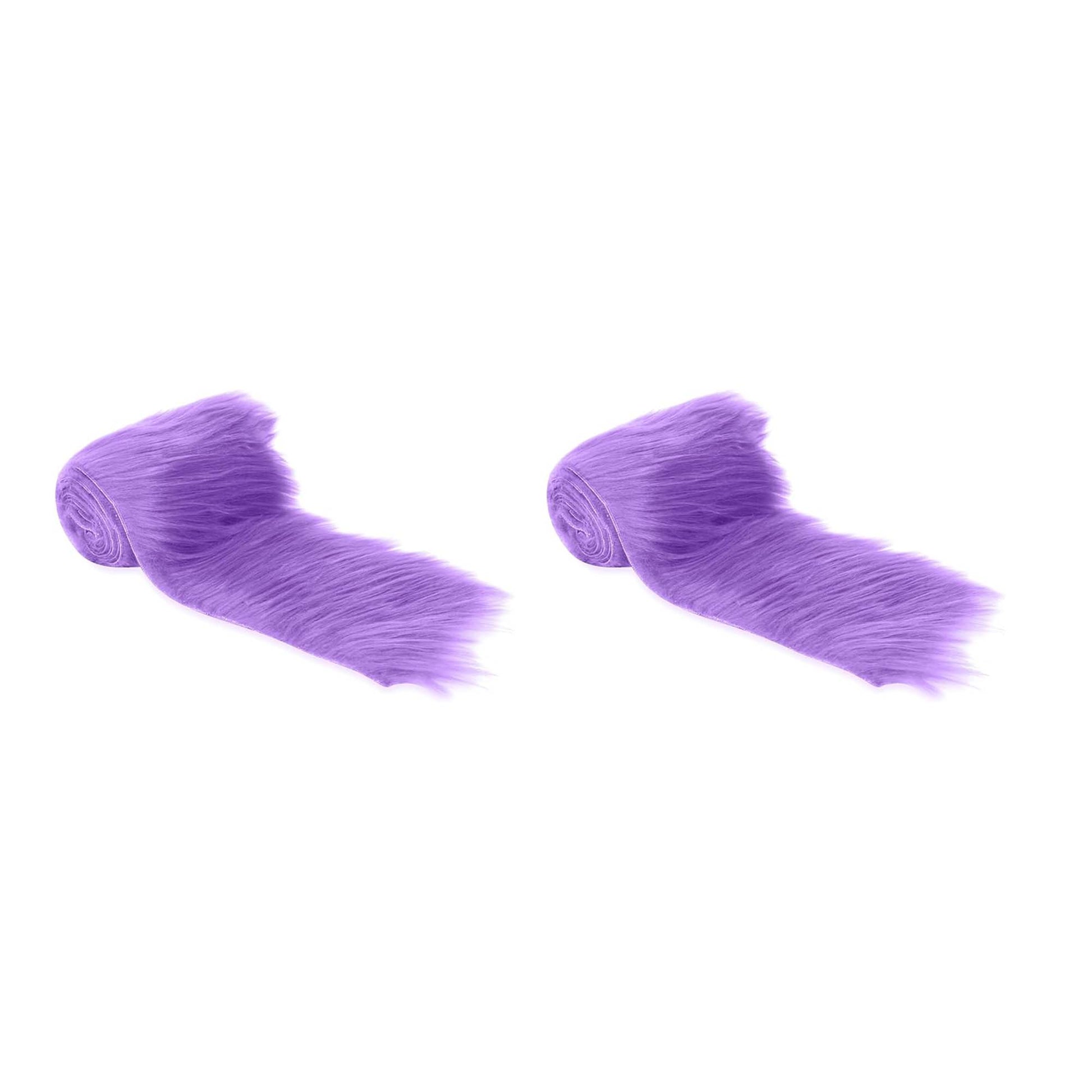 FabricLA Mohair Shaggy Faux Fur Fabric - Pre Cut Strips | Trim Ribbon | DIY Craft, Hobby, Costume, Decoration - Pack of 2 - Prismatic Fiber Arts