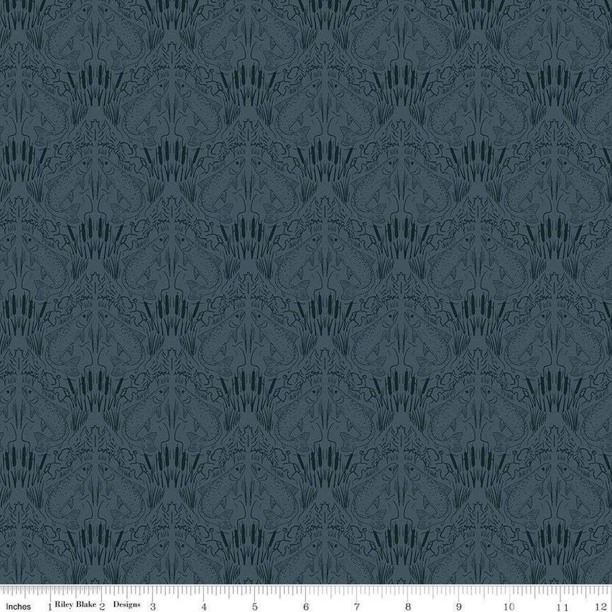 Let's Wander First Catch Blue Cotton 43"/44" Fabric Per Yard - Prismatic Fiber Arts