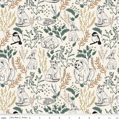 Let's Wander Main Cream Cotton 43"/44" Fabric Per Yard - Prismatic Fiber Arts