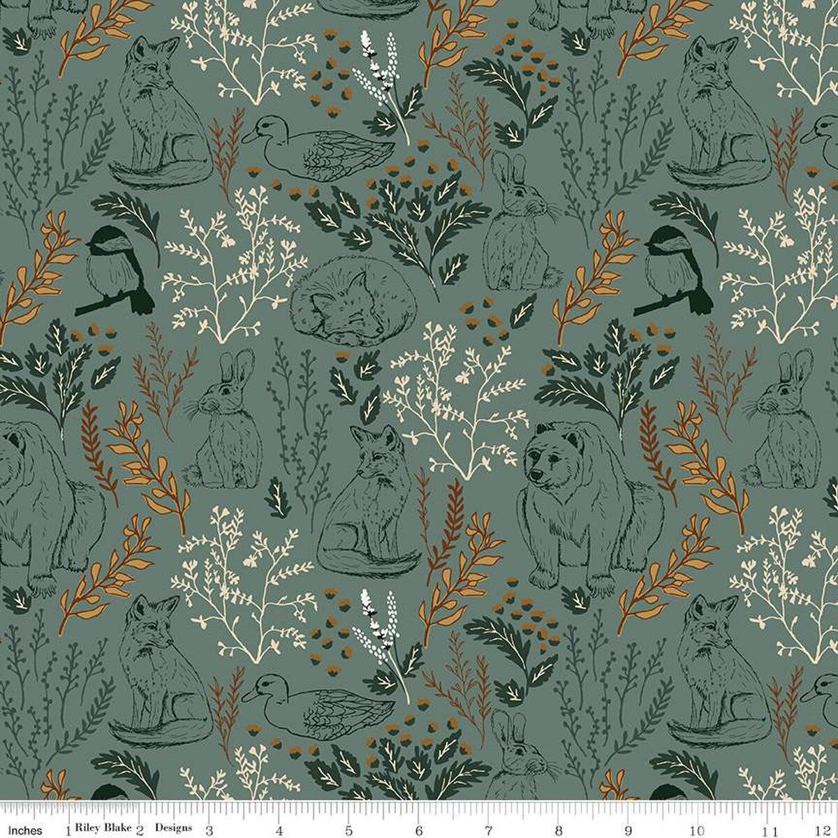 Let's Wander Main Teal Cotton 43"/44" Fabric Per Yard - Prismatic Fiber Arts