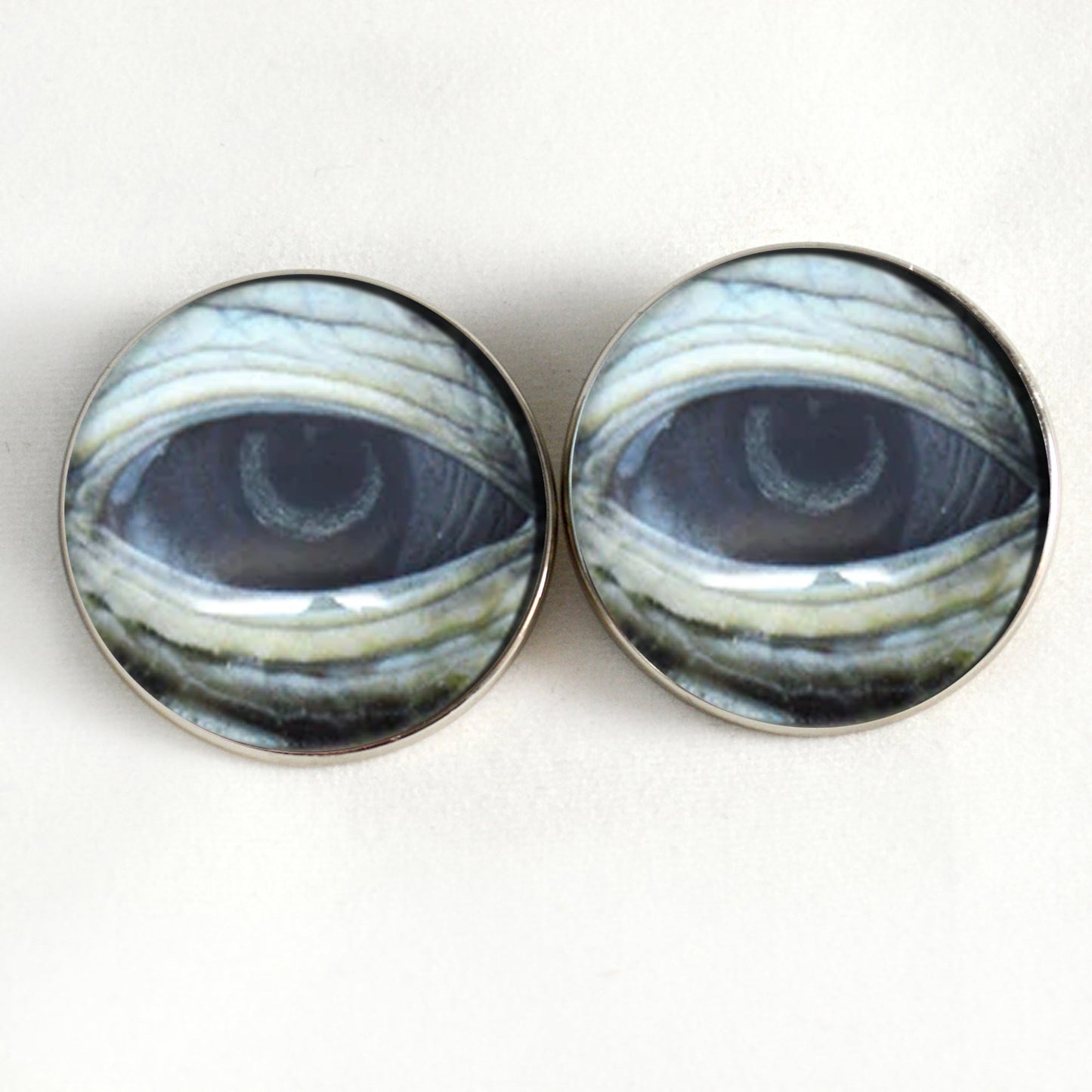 Lidded Green Sea Turtle Sew-On Button Glass Eyes - Prismatic Fiber Arts