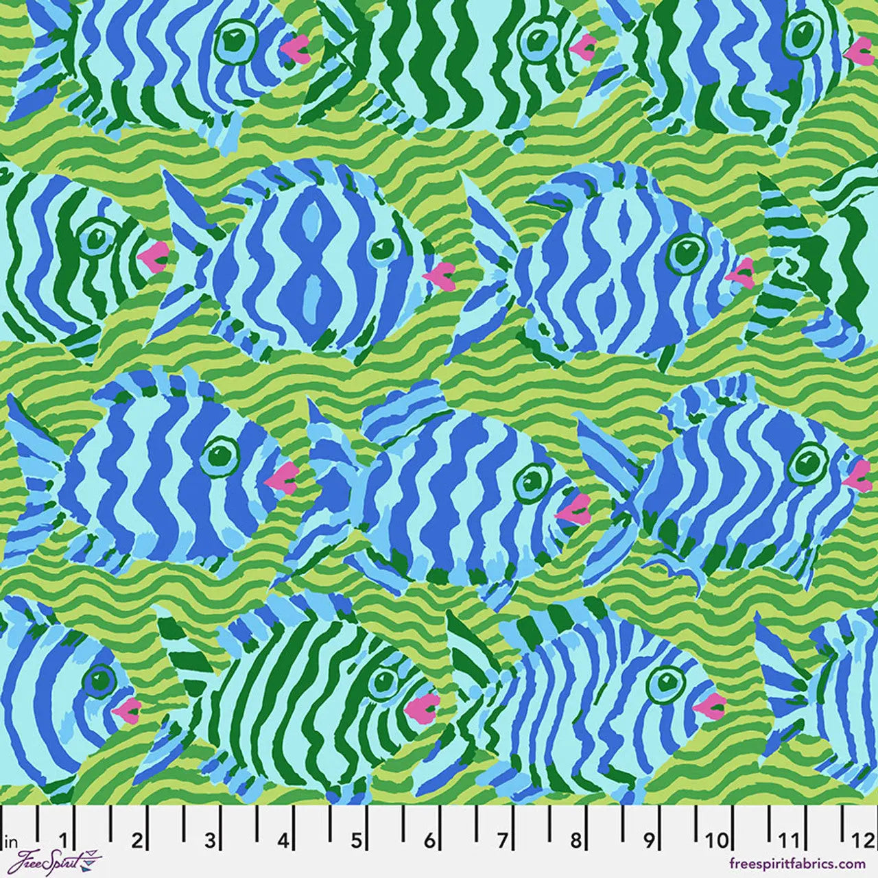 Lime Minnows Cotton 44"/46" Fabric Per Yard - Prismatic Fiber Arts