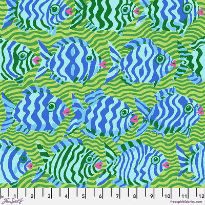 Lime Minnows Cotton 44"/46" Fabric Per Yard - Prismatic Fiber Arts
