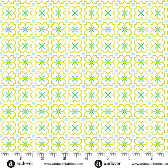 Limeaid Pixel Petals Color Pop Playground Cotton 44"/45" Fabric Per Yard - Prismatic Fiber Arts