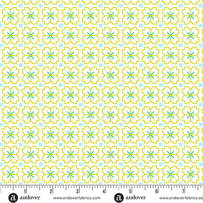 Limeaid Pixel Petals Color Pop Playground Cotton 44"/45" Fabric Per Yard - Prismatic Fiber Arts