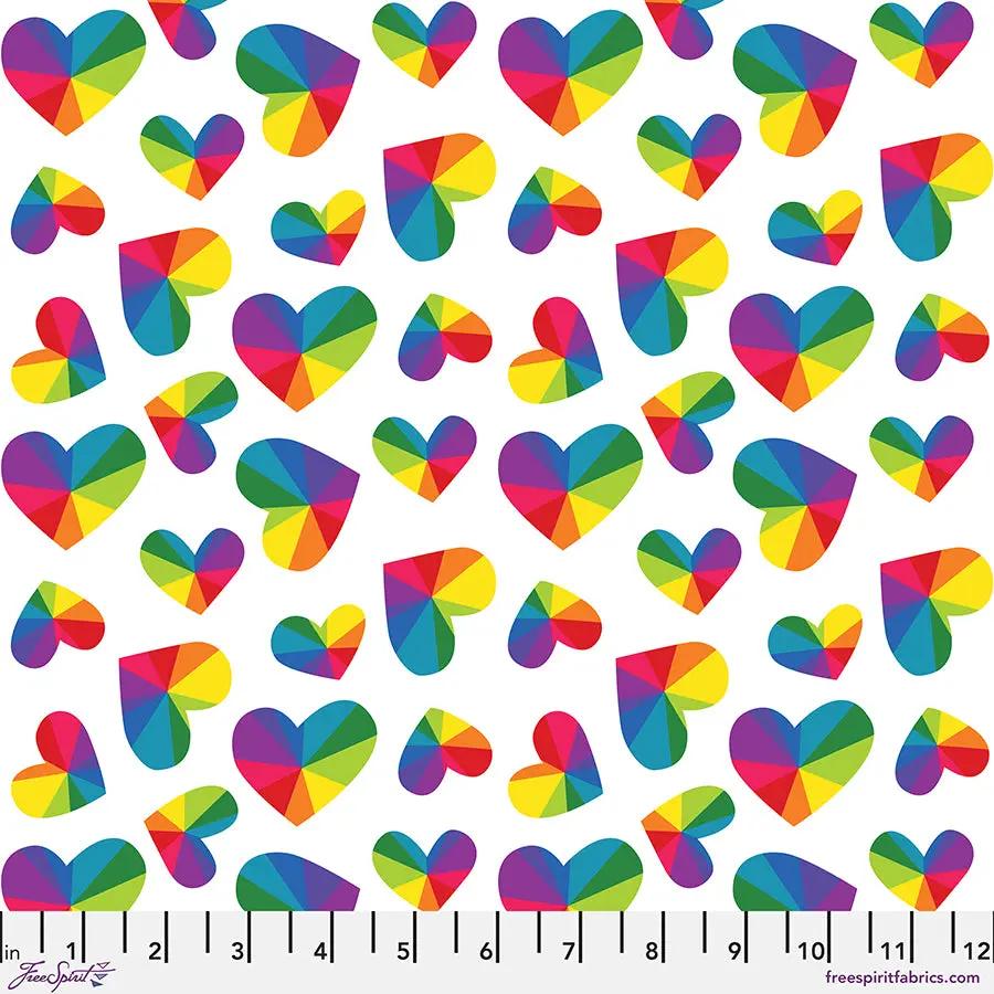 Love Everywhere White Cotton 44"/45" Fabric Per Yard - Prismatic Fiber Arts
