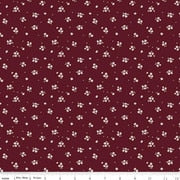 Love You Always Ditsy Maroon Cotton 43"/44" Fabric Per Yard - Prismatic Fiber Arts