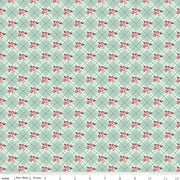 Love You Always Floral Plaid Mist Cotton 43"/44" Fabric Per Yard - Prismatic Fiber Arts