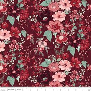 Love You Always Main Burgundy Cotton 43"/44" Fabric Per Yard - Prismatic Fiber Arts