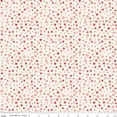 Love You Always XOs Cream Cotton 43"/44" Fabric Per Yard - Prismatic Fiber Arts