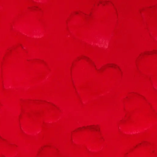 Luxe Cuddle Hearts Scarlet Fabric per yard - Prismatic Fiber Arts
