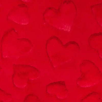 Luxe Cuddle Hearts Scarlet Fabric per yard - Prismatic Fiber Arts