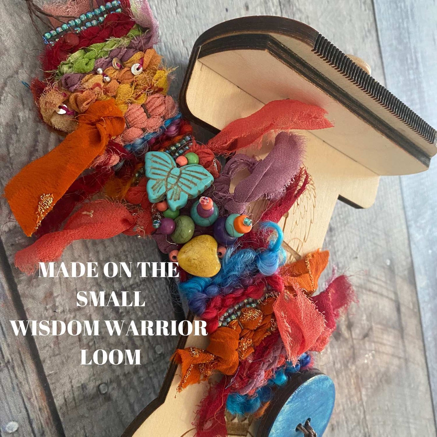 Jewel Loom Wood Upright Bead Loom Small Wisdom Warrior 3 x 12 - Prismatic Fiber Arts