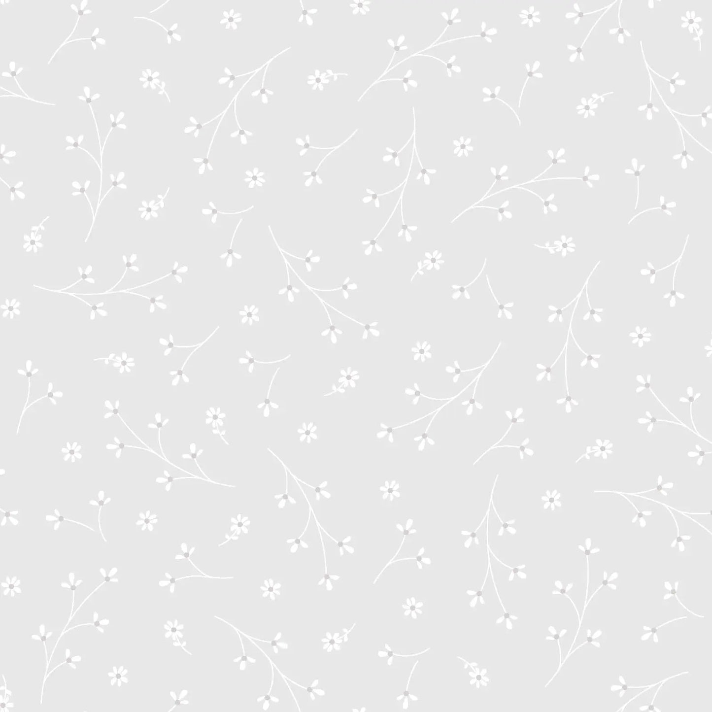 Grey Pretty Petals Cotton Wideback Fabric per yard - Prismatic Fiber Arts
