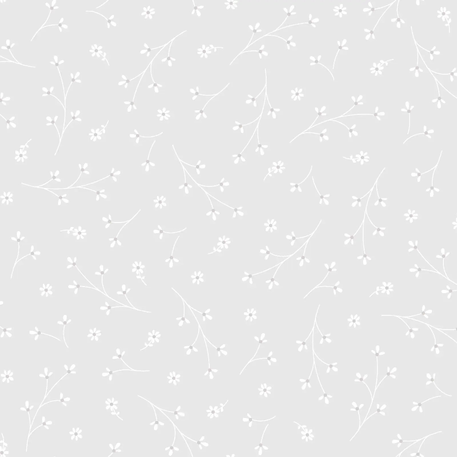 Grey Pretty Petals Cotton Wideback Fabric per yard - Prismatic Fiber Arts