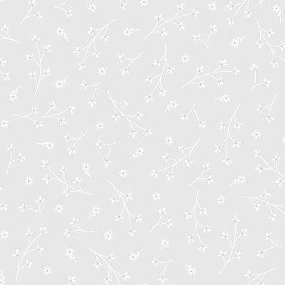 Grey Pretty Petals Cotton Wideback Fabric per yard - Prismatic Fiber Arts