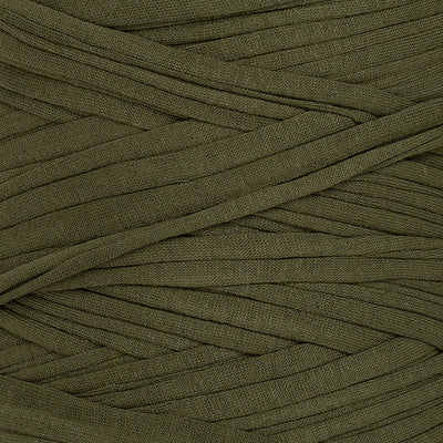 Recycled T-Shirt Fabric Yarn - Moss Green Color - Prismatic Fiber Arts