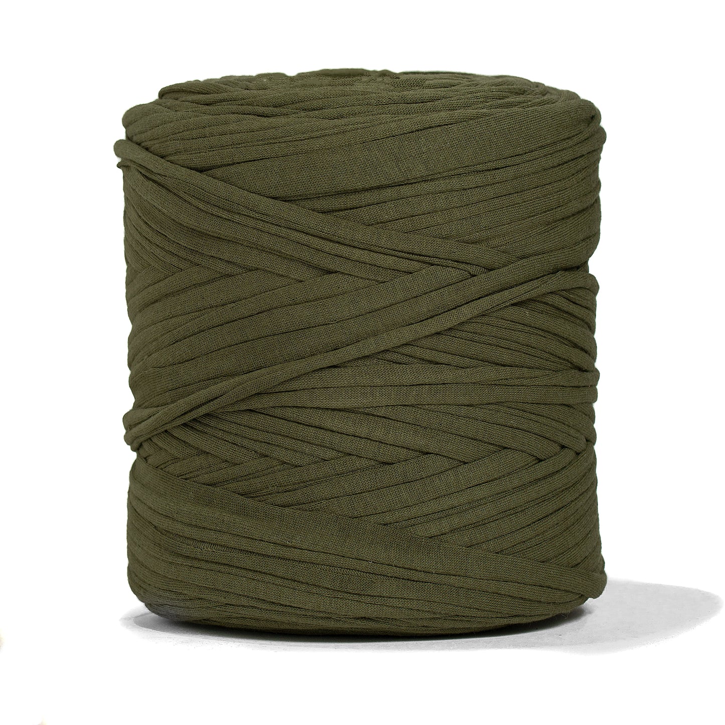 Recycled T-Shirt Fabric Yarn - Moss Green Color - Prismatic Fiber Arts