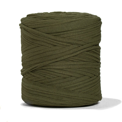 Recycled T-Shirt Fabric Yarn - Moss Green Color - Prismatic Fiber Arts