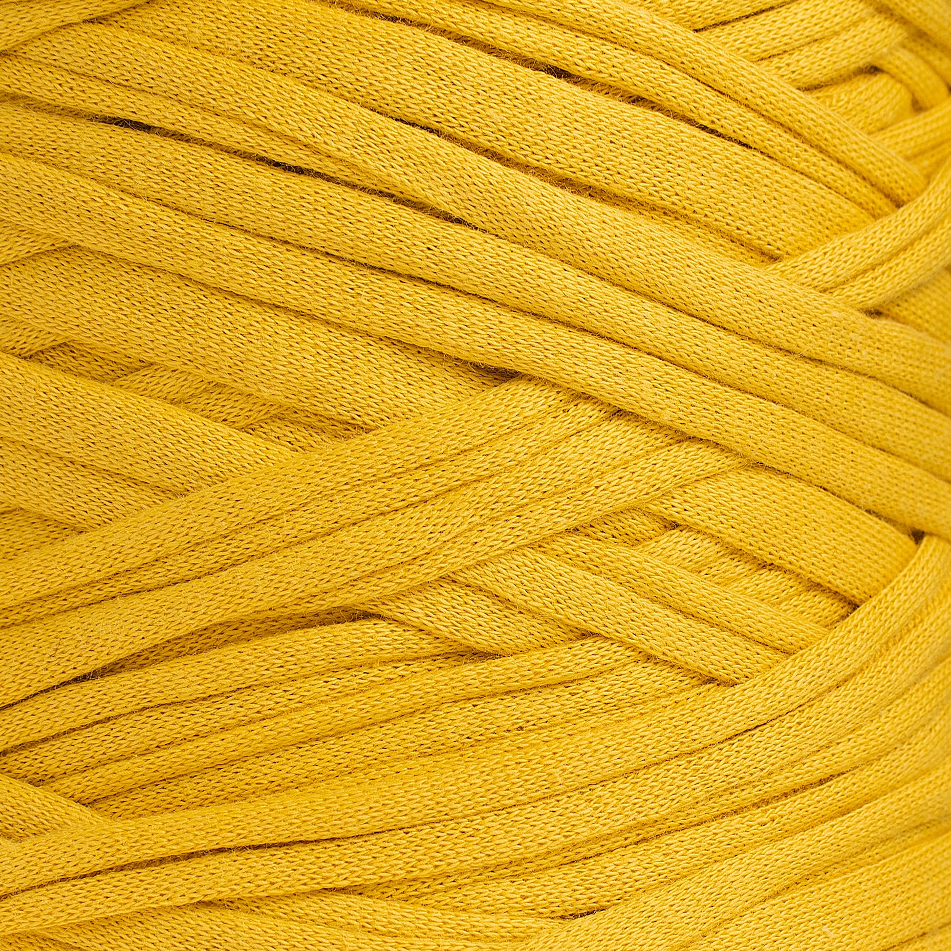 Recycled T-Shirt Fabric Yarn - Mustard Color - Prismatic Fiber Arts