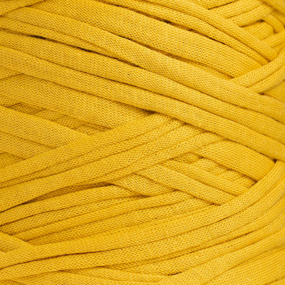Recycled T-Shirt Fabric Yarn - Mustard Color - Prismatic Fiber Arts