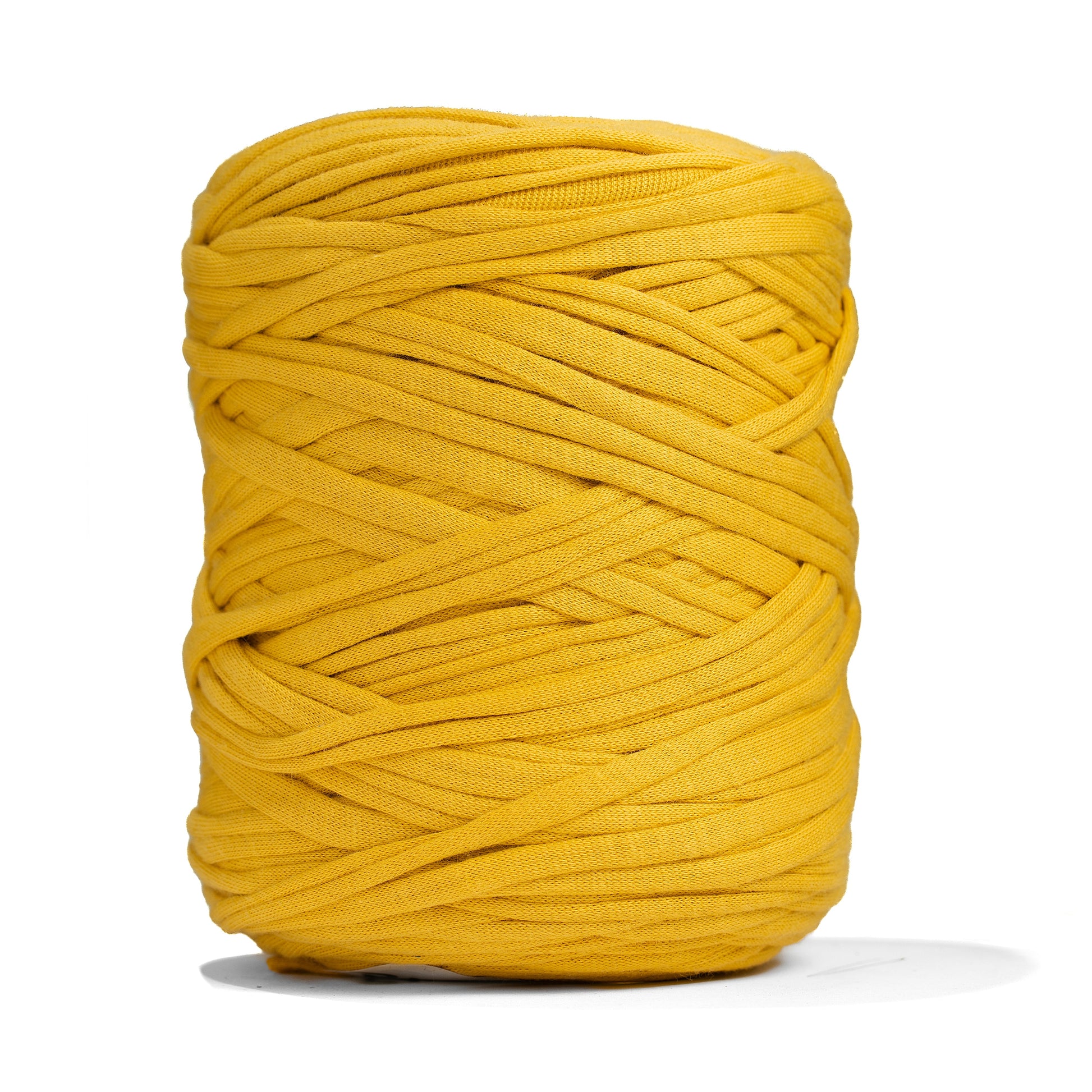 Recycled T-Shirt Fabric Yarn - Mustard Color - Prismatic Fiber Arts