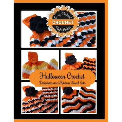 Halloween Crochet Dishcloth and Kitchen Towel Sets