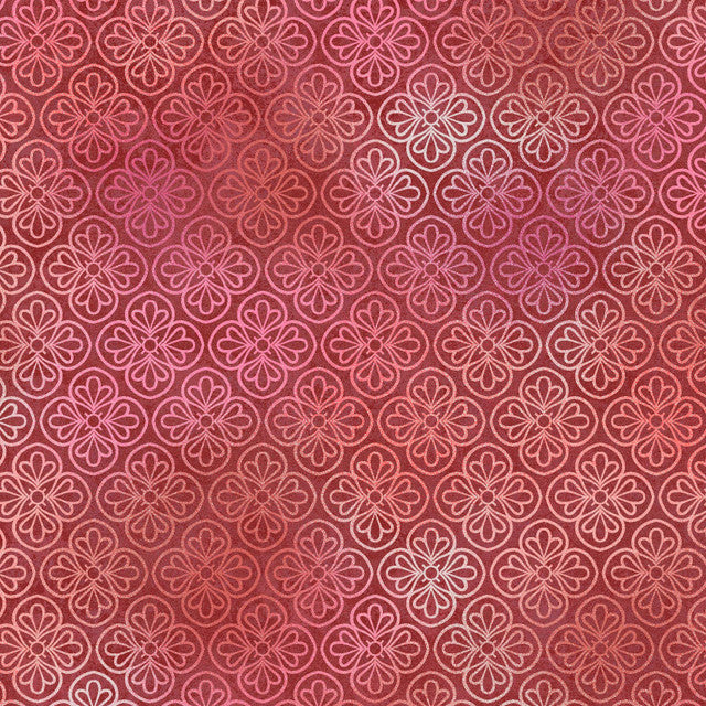 Maroon Operetta Flower Tiles Cotton 43"/44" Fabric Per Yard - Prismatic Fiber Arts