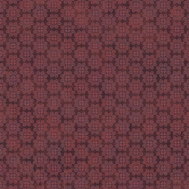 Maroon Operetta Tiny Flowers Cotton 43"/44" Fabric Per Yard - Prismatic Fiber Arts