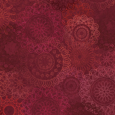 Maroon and Red Operetta Lace Flowers Cotton 43"/44" Fabric Per Yard - Prismatic Fiber Arts