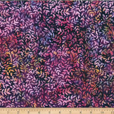 Marsala Bali Batik Packed Leaves Cotton 44"/45" Fabric Per Yard - Prismatic Fiber Arts