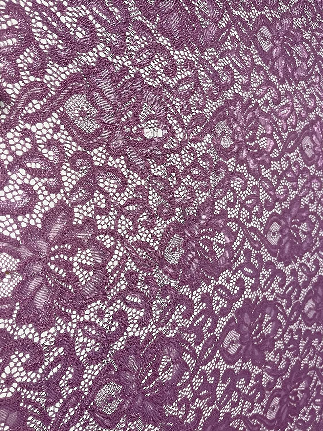 FabricLA | Nylon Spandex | Scallop Pattern | Lace Fabric | Mauve - Prismatic Fiber Arts