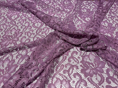 FabricLA | Nylon Spandex | Scallop Pattern | Lace Fabric | Mauve - Prismatic Fiber Arts